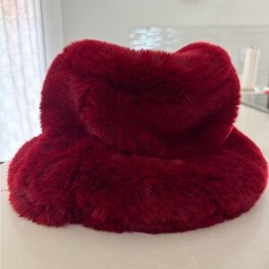 Luxurious Red Faux Fur Hat